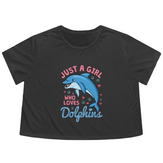Discover Dolphin Just A Girl Dolphins Gift Flowy Cropped Tees