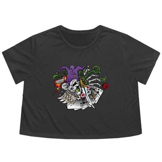 Discover Badass Poker Joker Flowy Cropped Tees