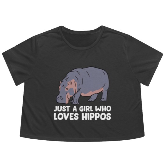 Discover Hippo Girl Just a Girl Who Loves Hippos Flowy Cropped Tees