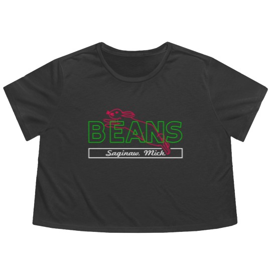 Discover Beans Bunny Saginaw Michigan Nostalgia Flowy Cropped Tees