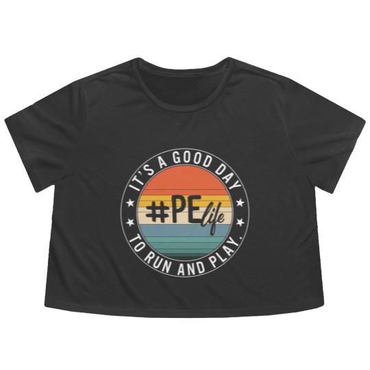 Discover Physical Education Teacher Flowy Cropped Tees, Good Day To Run Flowy Cropped Tees