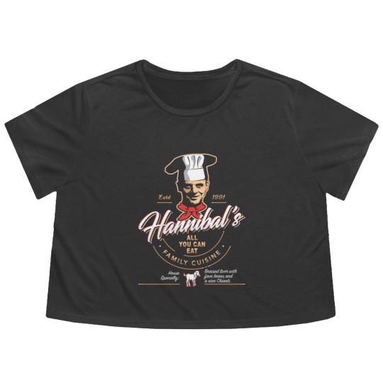 Discover Hannibal's All You Can Eat Family Cuisine - Hannibal Lecter - Flowy Cropped Tees