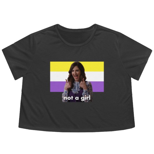 Discover Nonbinary Janet “Not a Girl” (The Good Place) - The Good Place - Flowy Cropped Tees