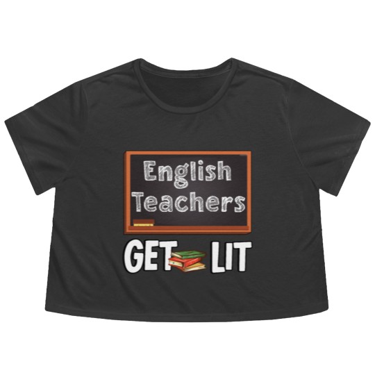 Discover Book Chalk Teacher English Literature Blackboard Flowy Cropped Tees