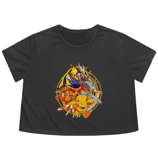 Discover Agumon Evolution - Digimon - Flowy Cropped Tees
