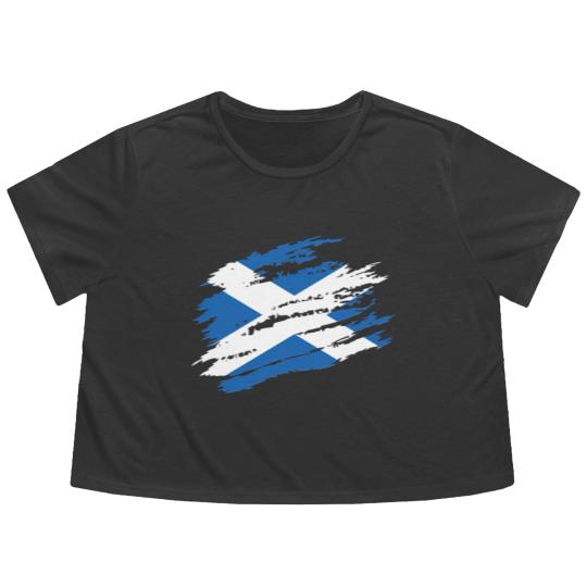 Discover Scottish Flag Scotland Football Rugby Cricket Flowy Cropped Tees