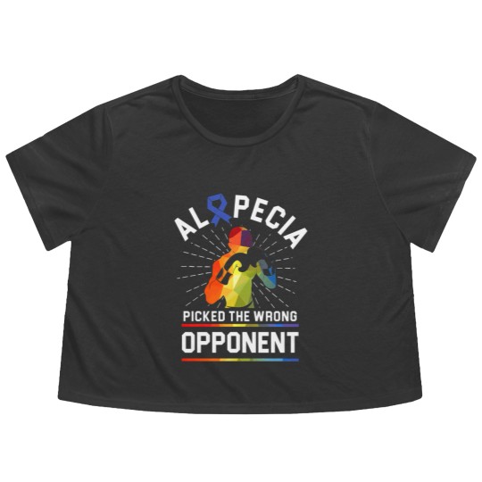 Discover Alopecia Awareness Hair Loss Warrior Beat Flowy Cropped Tees
