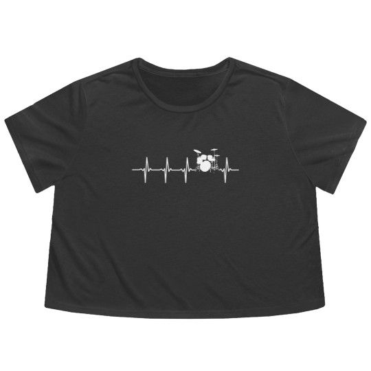 Discover Drummer Heartbeat Gift For Drummers & Percussionists - Drummer - Flowy Cropped Tees