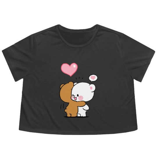 Discover Milk And Mocha Bears Classic Flowy Cropped Tees Flowy Cropped Tees
