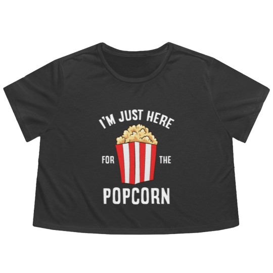 Discover Just Here For The Popcorn Cinema Watching Movies Flowy Cropped Tees