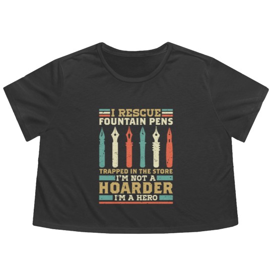 Discover Collectors Pens Ink Fountain Pen Collector Gifts Flowy Cropped Tees