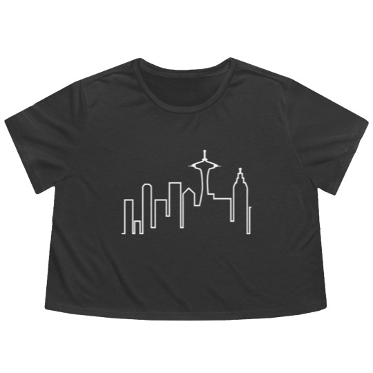 Discover Seattle Skyline (Frasier) Flowy Cropped Tees