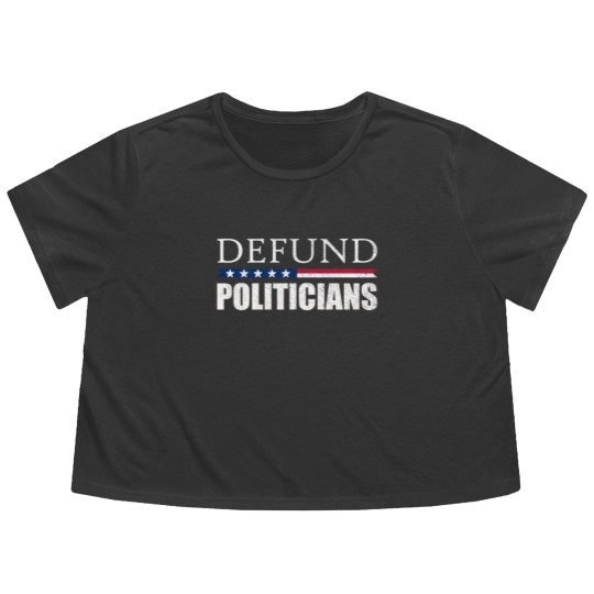Discover Defund Politicians Anti-Government Libertarian Flowy Cropped Tees