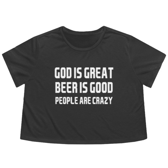 Discover God Is Great Beer Is Good Flowy Cropped Tees
