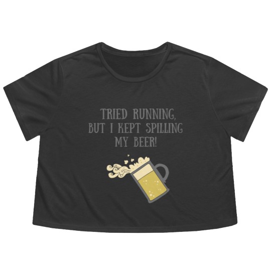 Discover Run with Beer Flowy Cropped Tees