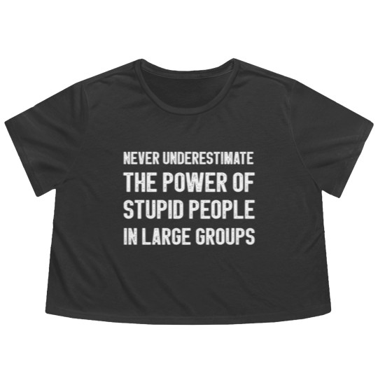 Discover Never Underestimate The Power Of Stupid People Flowy Cropped Tees