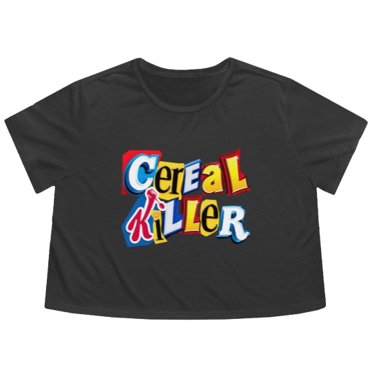 Discover Cereal Killer Graphic for the Cereal Lovers in your family Flowy Cropped Tees - Cereal Killer - Flowy Cropped Tees