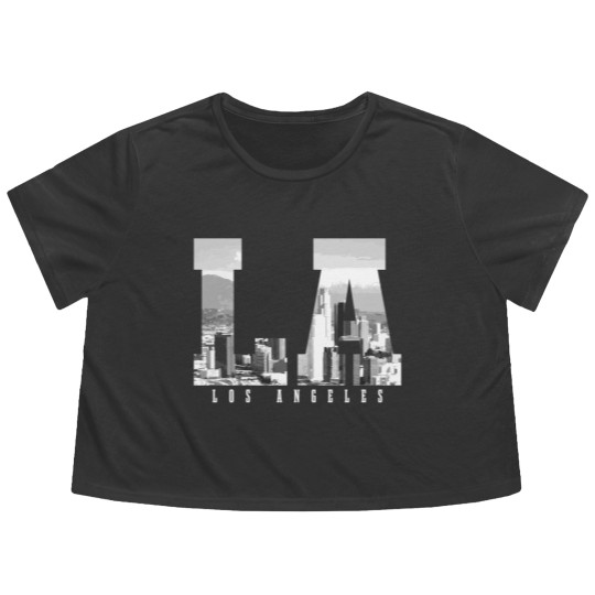 Discover Los Angeles California Skyline Flowy Cropped Tees