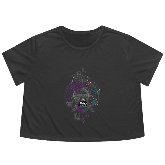 Discover Alignment Of The Planets Occult Flowy Cropped Tees