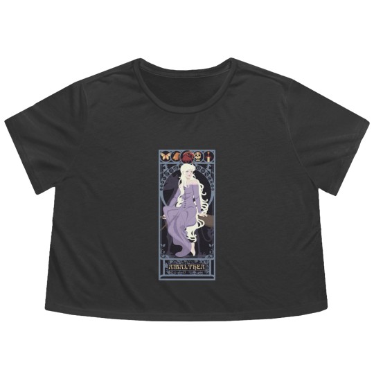 Discover The Last Unicorn - art nouveau - Amalthea - Cult Movies - Flowy Cropped Tees