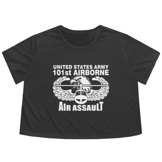 Discover 101st Army Airborne Air Assault eagle Flowy Cropped Tees