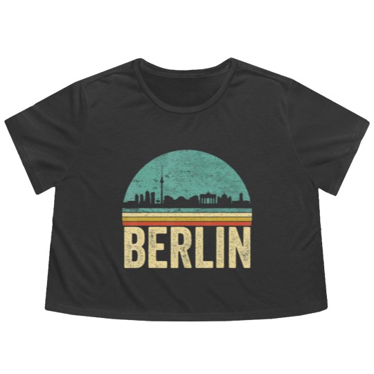 Discover Vintage 80s Retro Berlin Souvenir Skyline Berlin Flowy Cropped Tees