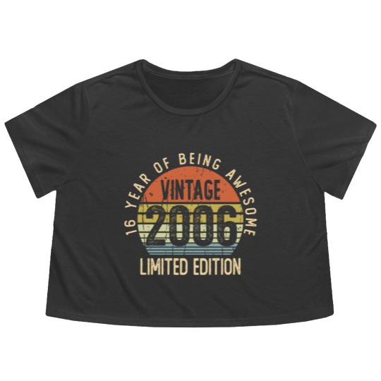 Discover 16 Year Old Gifts Vintage 2006  Flowy Cropped Tees