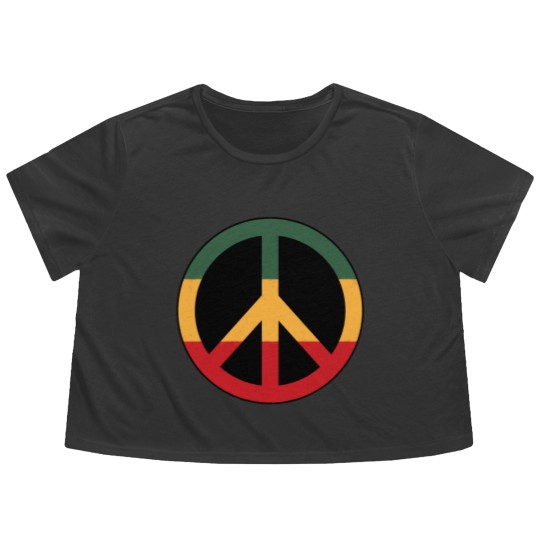 Discover reggae peace Flowy Cropped Tees