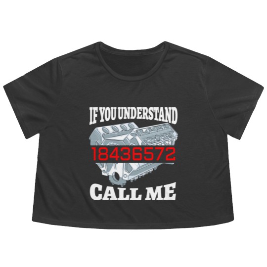 Discover Funny 18436572 Auto Mechanic V8 Muscle Car Firing Order - Funny Mechanic Gift - Flowy Cropped Tees
