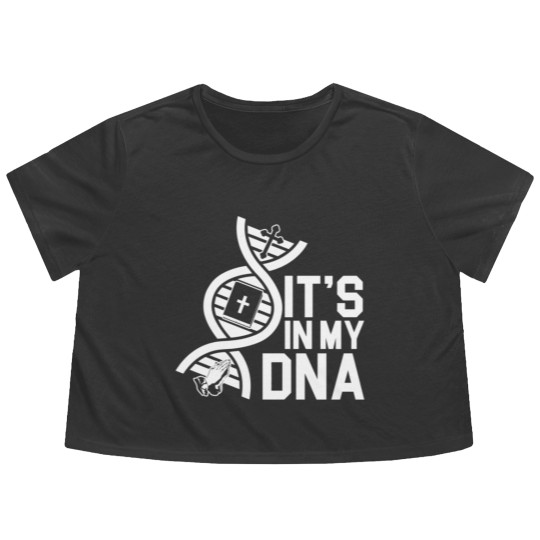 Discover Jesus In My Dna Faith Christianity Catholic Religi Flowy Cropped Tees