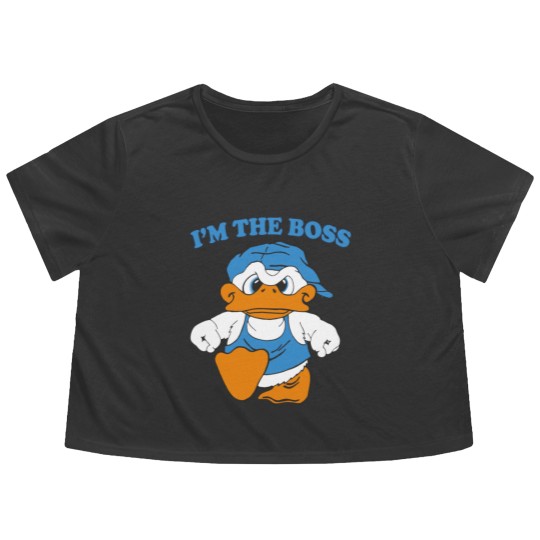 Discover I'm The Boss Duck Flowy Cropped Tees 90s Cartoon Tourist Flowy Cropped Tees