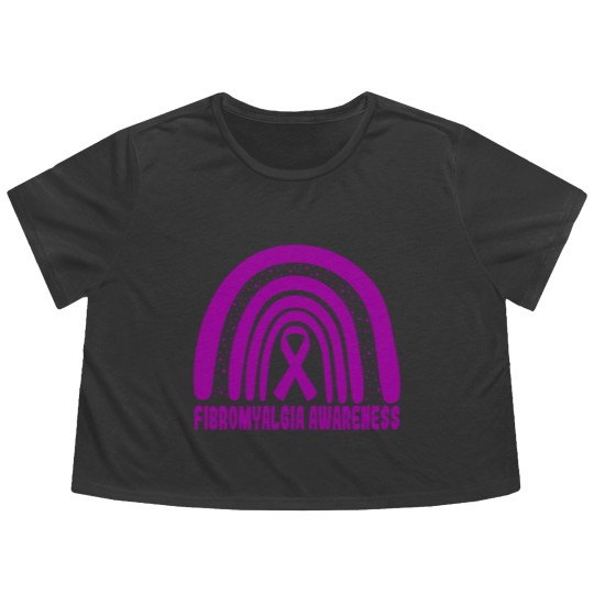 Discover Fibromyalgia Rainbow Day National Fibromyalgia Awareness Classic Flowy Cropped Tees