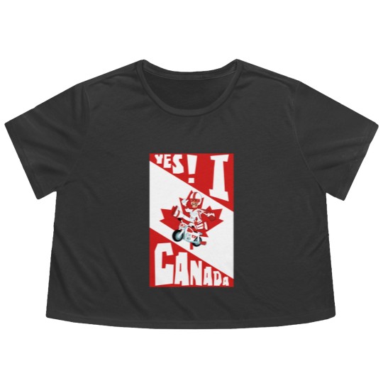 Discover Yes! I Canada - 1 - Duke Caboom Canadian Stuntman - Flowy Cropped Tees