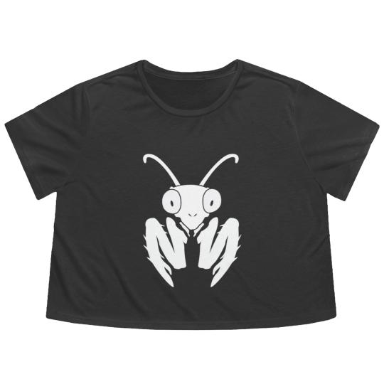 Discover Praying Mantis Front Flowy Cropped Tees