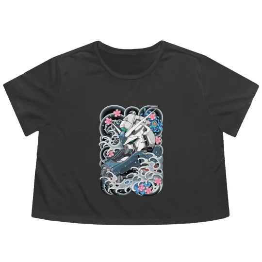 Discover Hi Nu Gundam Tattoo - Gundam - Flowy Cropped Tees