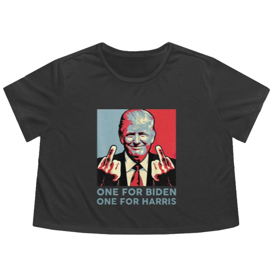 Discover Middle Finger Biden Republican American Flag Flowy Cropped Tees