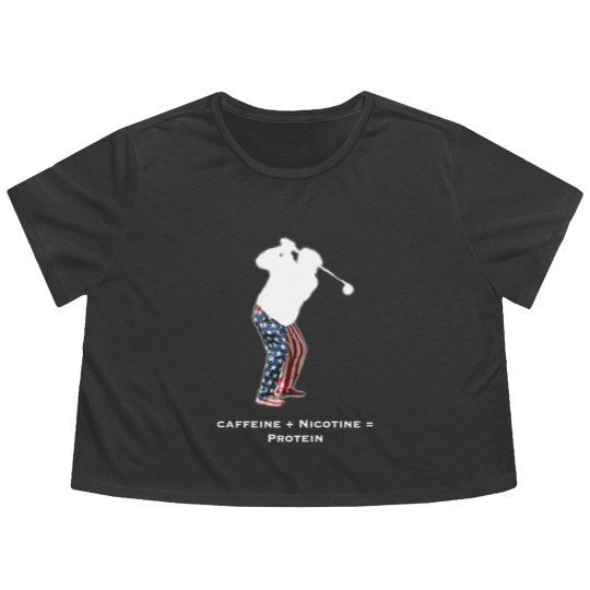 Discover Caffeine + Nicotine = Protein Flowy Cropped Tees