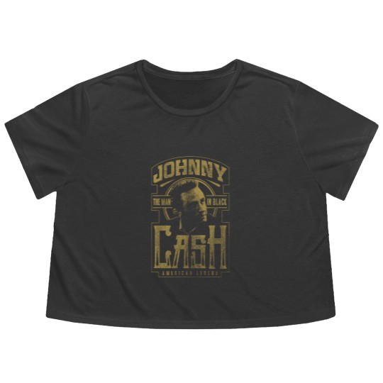 Discover Johnny Cash The Man In Black Vintage 90's Flowy Cropped Tees - Johnny Cash Flowy Cropped Tees, Classic Rock Music Flowy Cropped Tees, Raptee, Vintage Flowy Cropped Tees, Music Flowy Cropped Tees