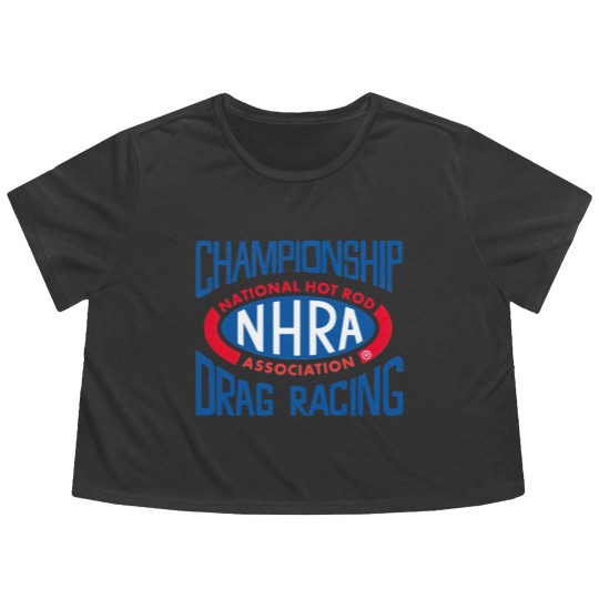 Discover Championship Drag Racing Nhra Logo Flowy Cropped Tees