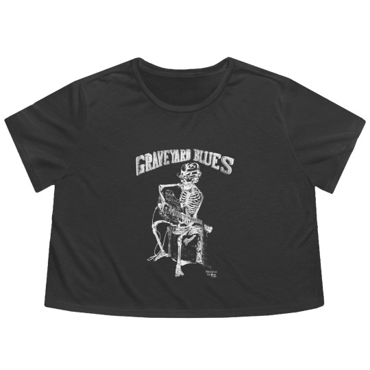 Discover Vintage 90s GRAVEYARD BLUES fashion victim Flowy Cropped Tees skull