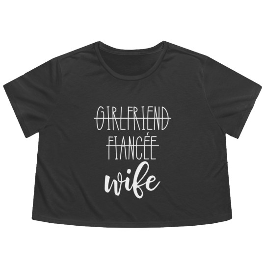 Discover Girlfriend Fiance Wife Flowy Cropped Tees