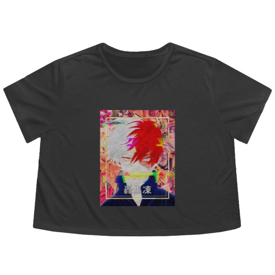 Discover Shoto Todoroki Glitch - Hero Anime - Flowy Cropped Tees