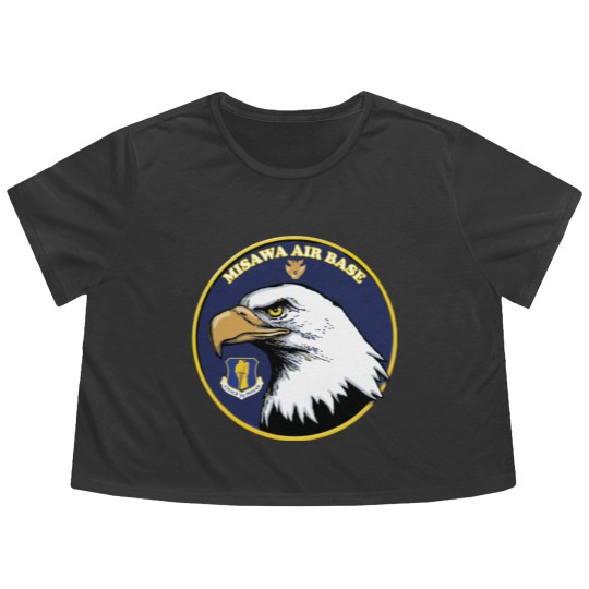 Discover Misawa Air Base Japan Us 35Th Fighter Wing Jasdf Flowy Cropped Tees