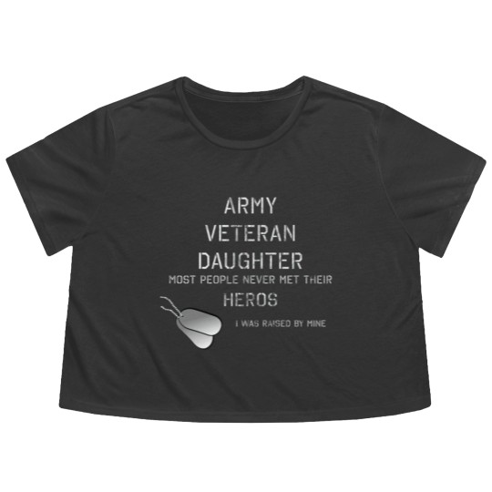 Discover ARMY VETERAN DAUGHTER Flowy Cropped Tees