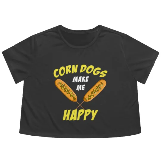 Discover Corn Dogs Corndog Pulled Pork Sausage Party Gift Flowy Cropped Tees