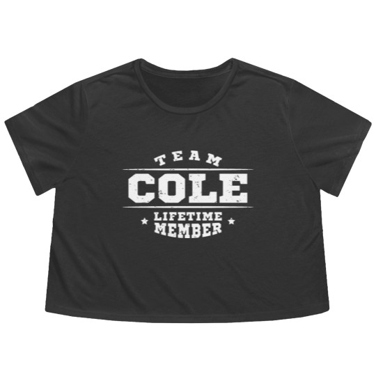 Discover Team Cole Lifetime Member - Surname Family Name Flowy Cropped Tees