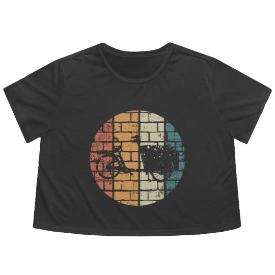 Discover Cargo Bike Retro Flowy Cropped Tees