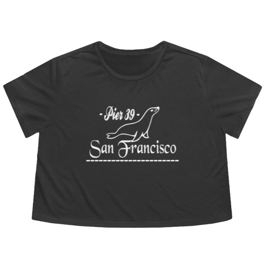 Discover PIER 39 Sea Lion Art Flowy Cropped Tees