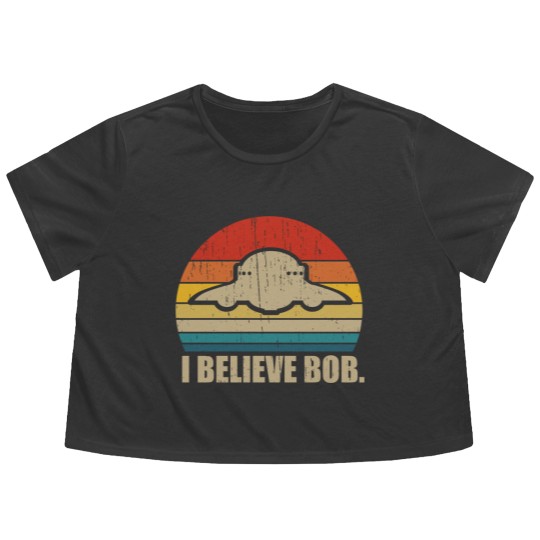 Discover I Believe Bob - Bob Lazar Ufo Area 51 Conspiracy Theory - Flowy Cropped Tees