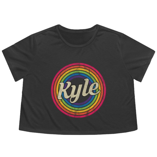 Discover Kyle - Retro Rainbow Faded-Style - Kyle - Flowy Cropped Tees